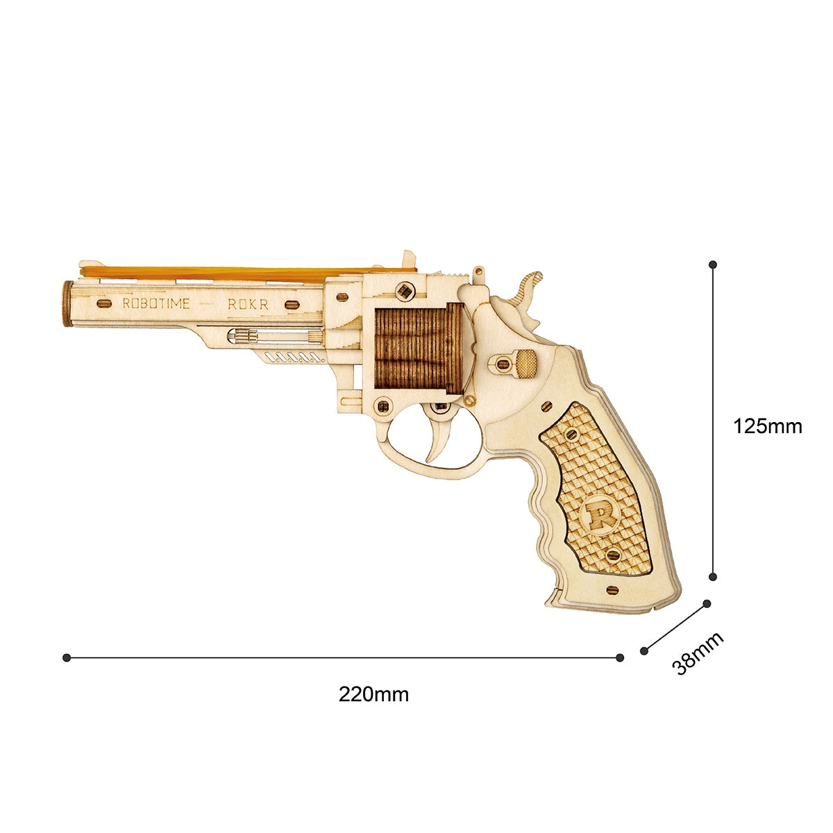 Revolver Craft Revolver - Corsac M60 Gun Toy - LQ401 - Robotime - BuilDIY